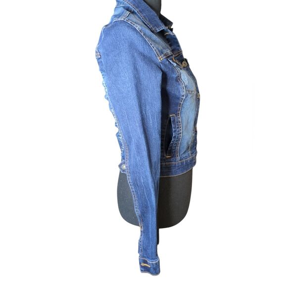 New Look Dark Wash Denim Jacket - Button-Up, Classic-Size S - Picture 3 of 5